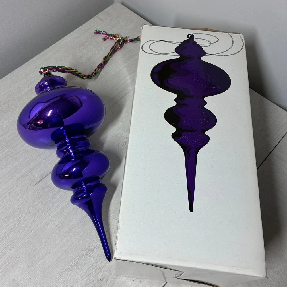 Department 56 Purple Mercury Glass Jumbo Finial Christmas Ornament 17.5